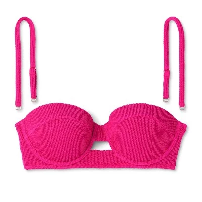 Women's Pucker Textured Light Lift Bandeau Bikini Top - Shade & Shore™ Light Blue 7 Women's Pucker Textured Light Lift Bandeau Bikini Top - Shade & Shore™ Light Blue - Image 5