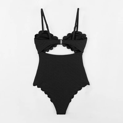 Women's Cutout Scallop Trim One Piece Swimsuit -Cupshe 4 Women's Cutout Scallop Trim One Piece Swimsuit -Cupshe - Image 2