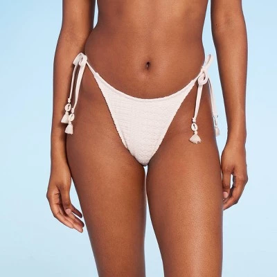 Women's Crochet Side-Tie Extra Cheeky Extra High Waist Bikini Bottom - Wild Fable™ Cream 6 Women's Crochet Side-Tie Extra Cheeky Extra High Waist Bikini Bottom - Wild Fable™ Cream - Image 4