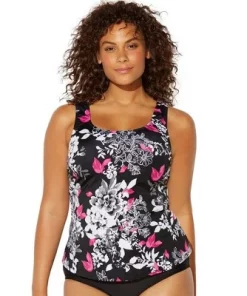 Swimsuits for All Women's Plus Size Classic Tankini Top