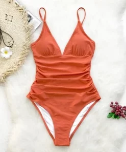 Women's Bright Day Shirring One Piece Swimsuit -Cupshe -Default Template 7 GUEST 521c1c79 77f0 4af3 9751 90206ded9372
