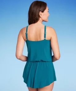 Women's UPF 50 High Neck Swim Romper with Pockets One Piece Swimsuit - Aqua Green® Pink -Default Template 7 GUEST 52756d09 140f 4596 af7e a8bb52df07b8