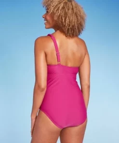 Women's One Shoulder Twist One Piece Swimsuit - Shade & Shore™ Green -Default Template 7 GUEST 53432da1 99eb 410f a316 496b6fc6582e