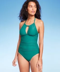 Women's Full Coverage Tummy Control High Neck Halter One Piece Swimsuit - Kona Sol™ Teal Green -Default Template 7 GUEST 53adcd2e f222 4fde 93f6 837743f993a8