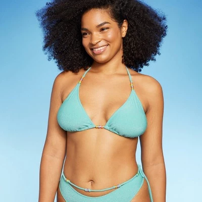 Women's Beaded Strap Triangle Bikini Top - Wild Fable™ Brown Lurex 5 Women's Beaded Strap Triangle Bikini Top - Wild Fable™ Brown Lurex - Image 3