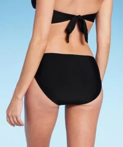 Women's Low-Rise Full Coverage Hipster Bikini Bottom - Shade & Shore™ Black