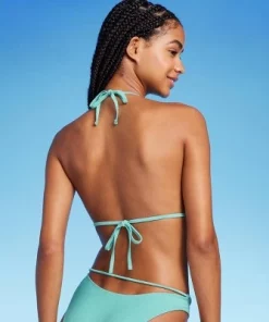 Women's Beaded Strap Triangle Bikini Top - Wild Fable™ Brown Lurex