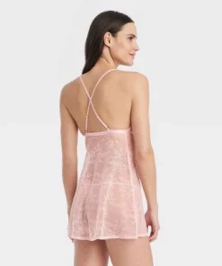 Women's Lace Triangle Lingerie Babydoll with Thong - Auden⢠Red