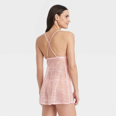 Women's Lace Triangle Lingerie Babydoll with Thong - Auden™ Red 3 Women's Lace Triangle Lingerie Babydoll with Thong - Auden™ Red