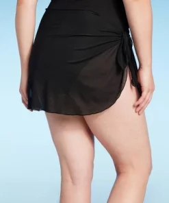 Women's Mesh Sarong Bikini Bottom - Shade & Shore™ Black