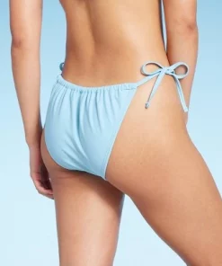 Women's Side-Tie Low-Rise High Leg Adjustable Bikini Bottom - Wild Fable⢠Blue