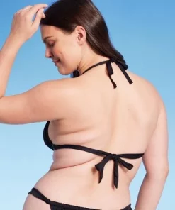 Women's Double Tunnel Triangle Halter Bikini Top - Shade & Shore™ Black -Default Template 7 GUEST 5df0b871 b81e 4c50 9658 d49d854e680c