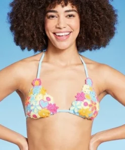 Women's Mixed Icon Crochet Triangle Bikini Top - Wild Fable™ Blue -Default Template 7 GUEST 5df8b9b7 d30d 4022 9f4a 05ed17835732