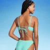 Women's Ruched Drawstring Front Bralette Bikini Top - Wild Fable™ Mint Green