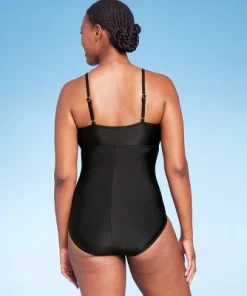 Women's Full Coverage Shirred Front One Piece Swimsuit - Kona Sol™ Black -Default Template 7 GUEST 621c64f0 8182 47b4 a2fa 12fd96e750df