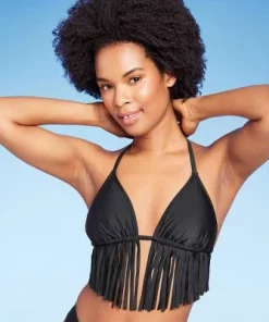 Women's Fringe Triangle Bikini Top - Wild Fable™ Black -Default Template 7 GUEST 62d22beb 8f9f 417c 9a53 26b9db749730