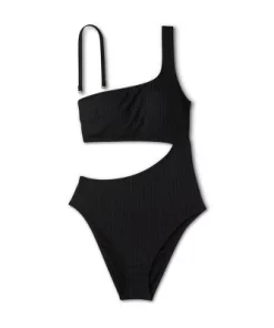 Women's Ribbed One Shoulder Cut Out One Piece Swimsuit - Shade & Shore™ Black 12 Women's Ribbed One Shoulder Cut Out One Piece Swimsuit - Shade & Shore™ Black -Default Template 7 GUEST 65001cfc 0a77 4fbb 88a7 f4901496e715