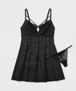 Women's Sequin Mesh Lingerie Babydoll - Auden™ Black -Default Template 7 GUEST 6b15ae9f c41d 44c3 9a32 e95c664e0610