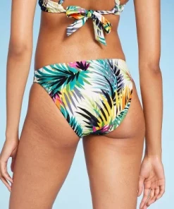 Women's Low-Rise Cheeky Bikini Bottom - Shade & Shore™ Multi Tropical Print