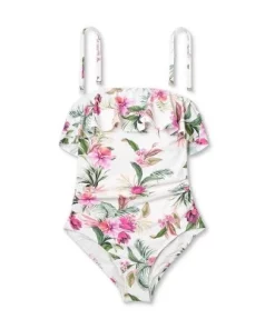 Women's Bandeau Flounce Front Ruched Full Coverage One Piece Swimsuit - Kona Sol™ Cream -Default Template 7 GUEST 6baad6fc 67f7 4e22 80c9 164d72d55ecb 4