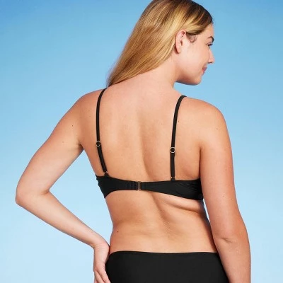Women's Center Front Ring Triangle Bikini Top - Shade & Shore™ Black 6 Women's Center Front Ring Triangle Bikini Top - Shade & Shore™ Black - Image 4