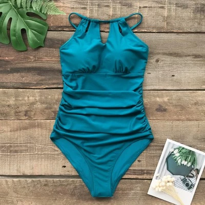 Women's Cutout High Neck Back Tie One Piece Swimsuit -Cupshe 5 Women's Cutout High Neck Back Tie One Piece Swimsuit -Cupshe - Image 3