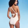 Women's One Shoulder Plunge Cut Out One Piece Swimsuit - Shade & Shore™ Off-white