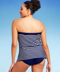 Lands' End Women's UPF 50 Striped Bandeau Tankini Top - Navy Blue 14 Lands' End Women's UPF 50 Striped Bandeau Tankini Top - Navy Blue -Default Template 7 GUEST 7497f43a 5e61 4208 b811 cf9237e40b63