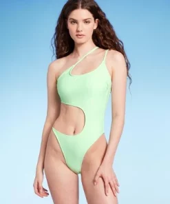Women's One Shoulder Cut Out One Piece Swimsuit - Wild Fable™ Light Green -Default Template 7 GUEST 74a76237 0e73 4ec8 a4c8 088ebcee1ec6 5