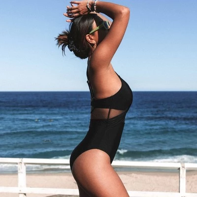 Women's V Neck One Piece Swimsuit Crisscross Mesh Mid Cut Bathing Suit-Cupshe 3 Women's V Neck One Piece Swimsuit Crisscross Mesh Mid Cut Bathing Suit-Cupshe