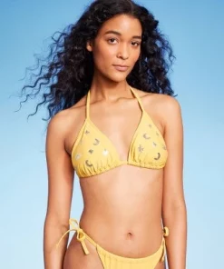 Women's Sequin Detail Triangle Bikini Top - Wild Fable™ Yellow -Default Template 7 GUEST 7556a69d 4864 4f92 9639 034b99bb3401 2