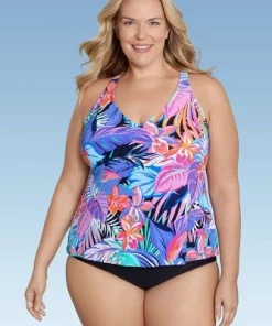 Women's UPF 50 V-Neck Tankini Top - Aqua Green® Multi -Default Template 7 GUEST 768480f9 e806 4c25 b805 9a9b7efced0f 1