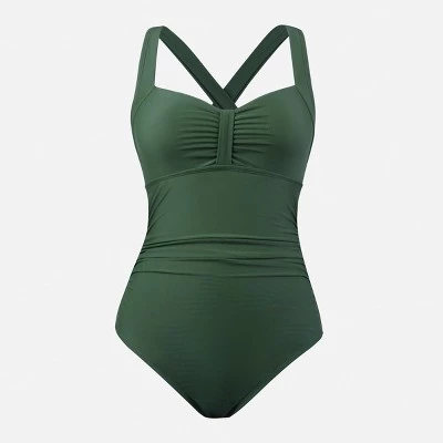 Women's Tummy Control Cross Back Self-Tie One Piece Swimsuit - Cupshe 4 Women's Tummy Control Cross Back Self-Tie One Piece Swimsuit - Cupshe - Image 2