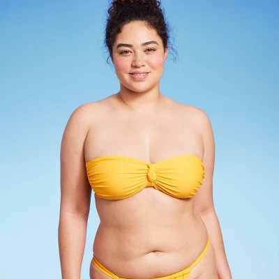 Women's Knot-Front Bandeau Bikini Top - Wild Fable™ Yellow 14 Women's Knot-Front Bandeau Bikini Top - Wild Fable™ Yellow - Image 12