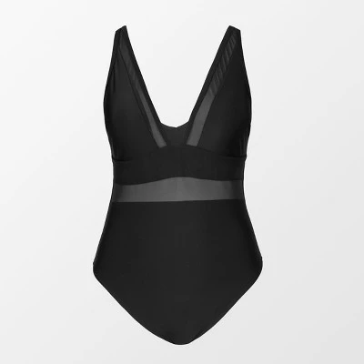 Women's Plus Size V Neck Mesh Sheer One Piece Swimsuit -Cupshe 4 Women's Plus Size V Neck Mesh Sheer One Piece Swimsuit -Cupshe - Image 2