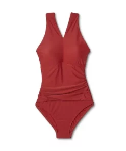 Women's Ring Crossover Ruched Full Coverage One Piece Swimsuit - Kona Sol™ Red -Default Template 7 GUEST 7b58f3e6 f6bf 4a59 b4fc 46e865605c02 3