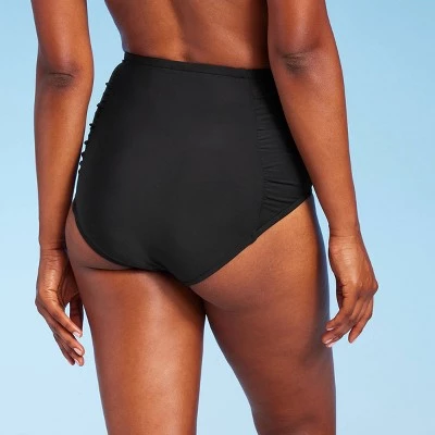 Women's UPF 50 Shirred Bikini Bottom - Aqua Green® Black 3 Women's UPF 50 Shirred Bikini Bottom - Aqua Green® Black