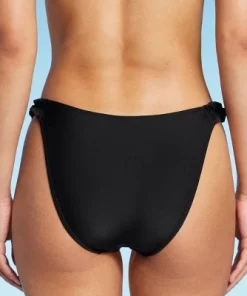 Women's Ruffle Strap High Leg Cheeky Bikini Bottom - Wild Fable™ Blue