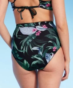 Women's Tropical Print Reversible Extra High Waist Medium Coverage Bikini Bottom - Kona Sol™ Multi