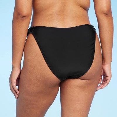 Women's Ruffle Strap High Leg Cheeky Bikini Bottom - Wild Fable™ Blue 6 Women's Ruffle Strap High Leg Cheeky Bikini Bottom - Wild Fable™ Blue - Image 4