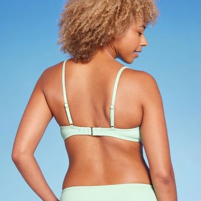 Women's Ribbed Underwire Bikini Top - Shade & Shore™ Green 6 Women's Ribbed Underwire Bikini Top - Shade & Shore™ Green - Image 4