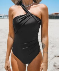Women's Brazilian Obsession Asymmetrical Neck Tummy Control One Piece Swimsuit - Cupshe
