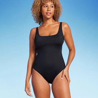 Shade & Shore Women's Shaping Square Neck One Piece Swimsuit - Shade & Shore™ Black 4 Shade & Shore Women's Shaping Square Neck One Piece Swimsuit - Shade & Shore™ Black - Image 2