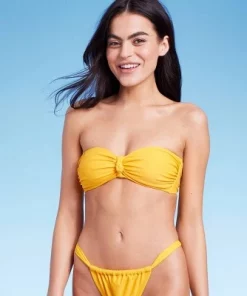 Women's Knot-Front Bandeau Bikini Top - Wild Fable™ Yellow 23 Women's Knot-Front Bandeau Bikini Top - Wild Fable™ Yellow -Default Template 7 GUEST 8721114e d972 480f 8ca9 825440628960 3