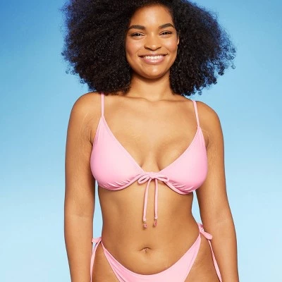 Women's Flower Charm Underwire Bikini Top - Wild Fable™ Green/ivory Leaf Print 7 Women's Flower Charm Underwire Bikini Top - Wild Fable™ Green/ivory Leaf Print - Image 5