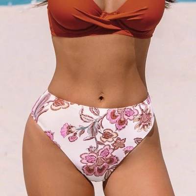 Women's Paisley Floral High Rise Bikini Bottoms Swimsuit - Cupshe 7 Women's Paisley Floral High Rise Bikini Bottoms Swimsuit - Cupshe - Image 5