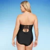 Women's Twist-Front Bandeau Classic One Piece Swimsuit with Tummy Control - Kona Sol™ Black -Default Template 7 GUEST 8ed99af5 c3ce 4c63 8d8a 6ab4617134bd