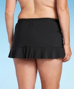 Women's UPF 50 Ruffle Swim Skirt - Aqua Green® Black