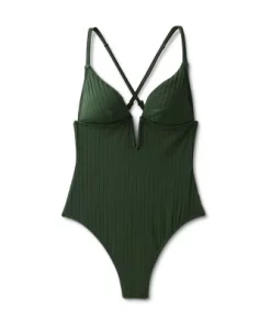 Women's Ribbed Plunge Front V-Wire One Piece Swimsuit - Shade & Shore™ Dark Green 18 Women's Ribbed Plunge Front V-Wire One Piece Swimsuit - Shade & Shore™ Dark Green -Default Template 7 GUEST 922a5626 a597 4bb4 b07a 05d628d9a80e