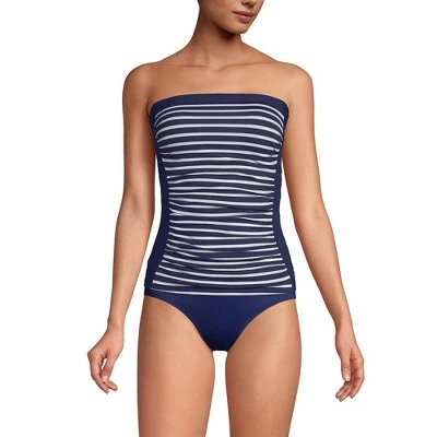 Lands' End Women's Strapless Bandeau Tankini Top Swimsuit with Removable and Adjustable Straps 4 Lands' End Women's Strapless Bandeau Tankini Top Swimsuit with Removable and Adjustable Straps - Image 2